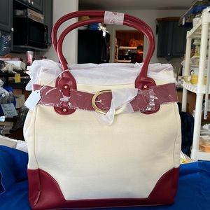 Handbag cream/light maroon